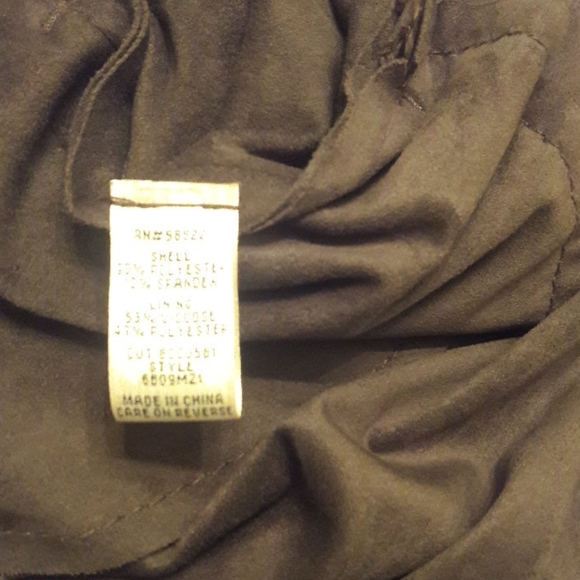 Sophie Max/Brown /Faux Suede/ Draped Front Jacket - Picture 8 of 8